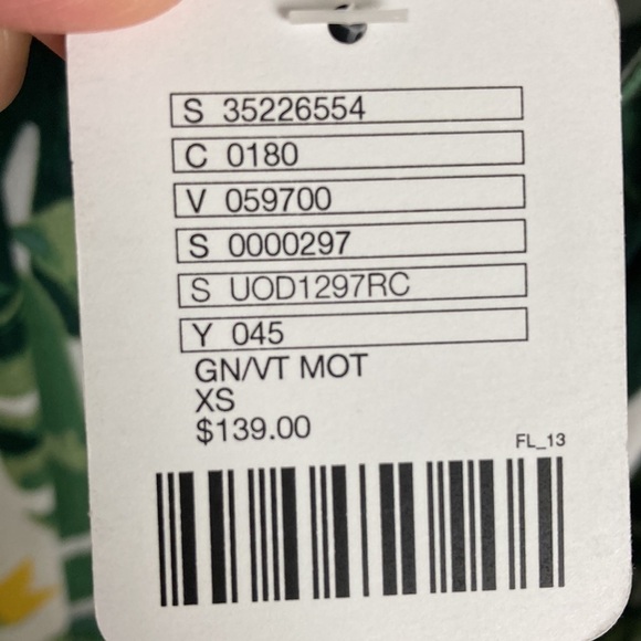 For Love & Lemons V-Neck Monstera Palm Tropical Leaf Dress XS NWT Maximalist - Picture 12 of 16